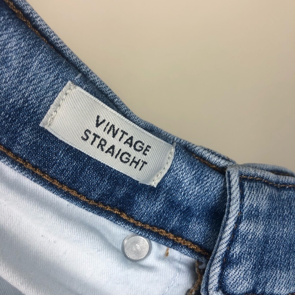J Crew Vintage Straight High Rise Side Slit Jeans 25 Blue - Picture 9 of 12